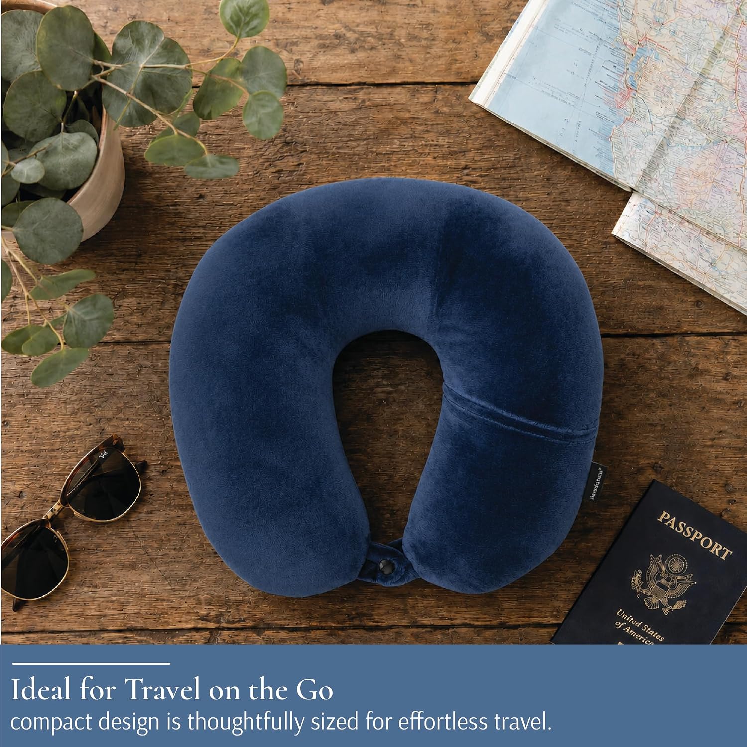 Brookstone Microbead Neck Pillow Soft Travel Pillow with Phone Pocket - Image 7