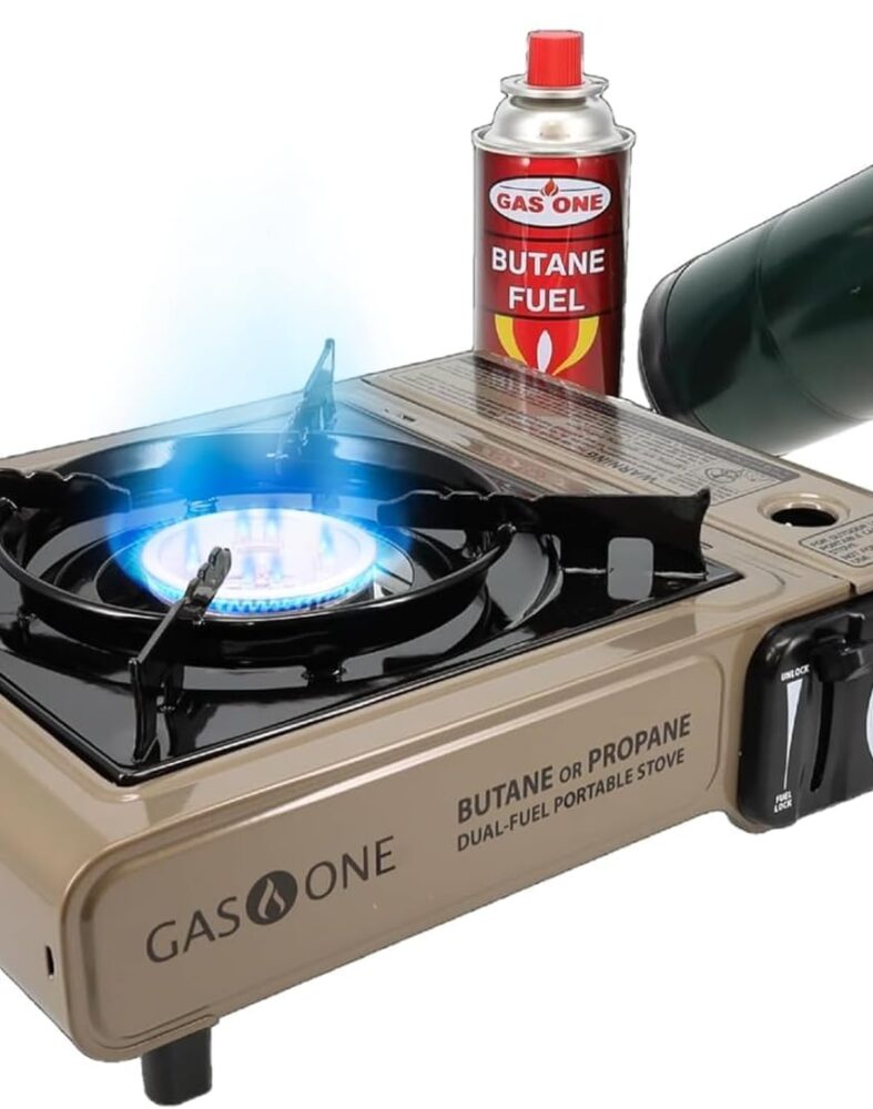 Gas One GS-3400P Propane or Butane Stove Dual Fuel Stove Portable Camping Stove - Patented - with Carrying Case Great for Emergency Preparedness Kit